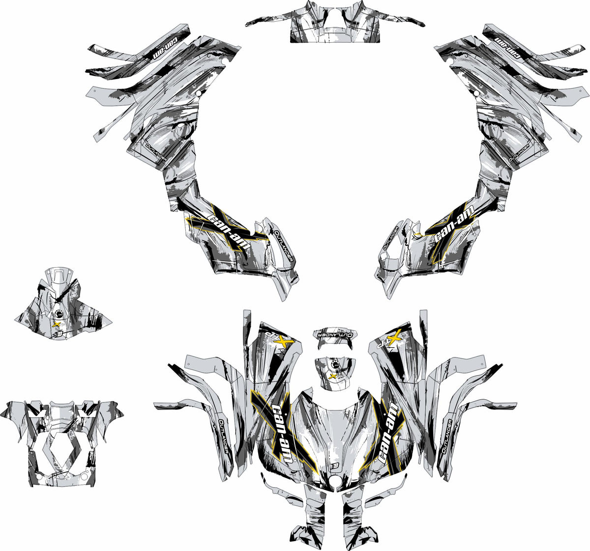 CAN-AM OUTLANDER G2 FULL GRAPHICS KIT "SHADED GREY" DESIGN