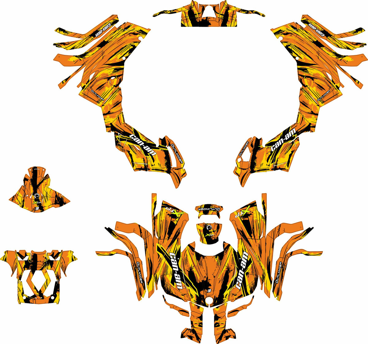 CAN-AM OUTLANDER G2 FULL GRAPHICS KIT "SHADED ORANGE" DESIGN