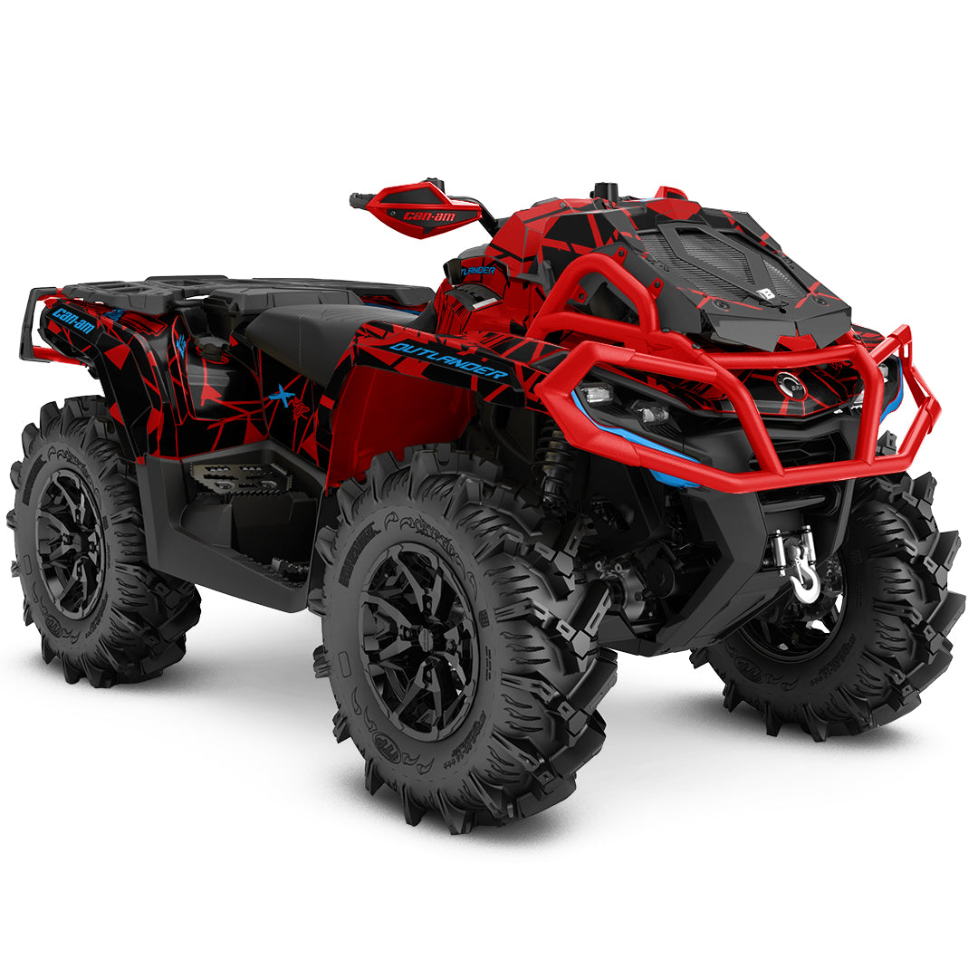 CAN-AM OUTLANDER G2 FULL GRAPHICS KIT "TRINGLED RED" DESIGN