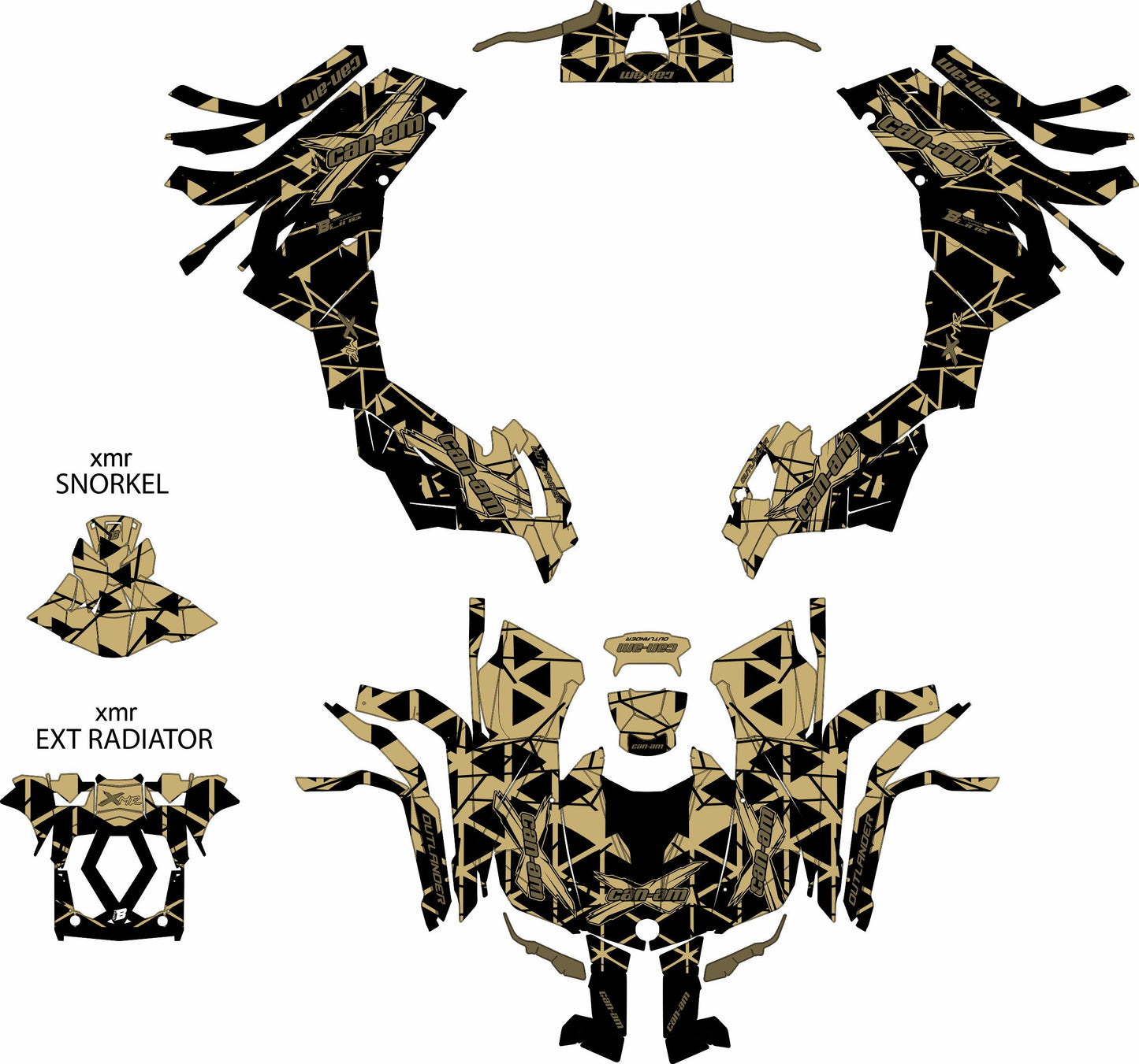 CAN-AM OUTLANDER G2 FULL GRAPHICS KIT "TRINGLED SAND" DESIGN