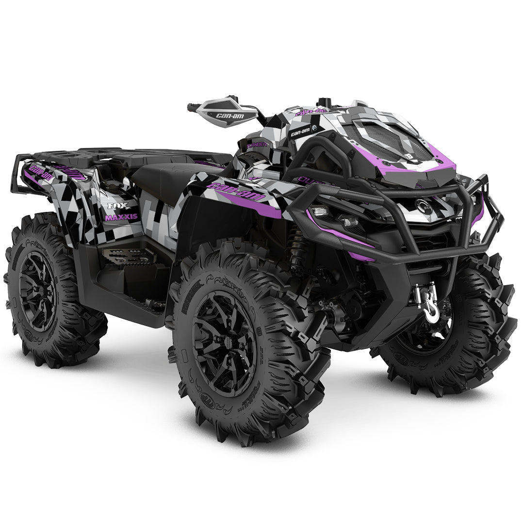 CAN-AM OUTLANDER G2 FULL GRAPHICS KIT "CAMO V2 PURPLE" DESIGN