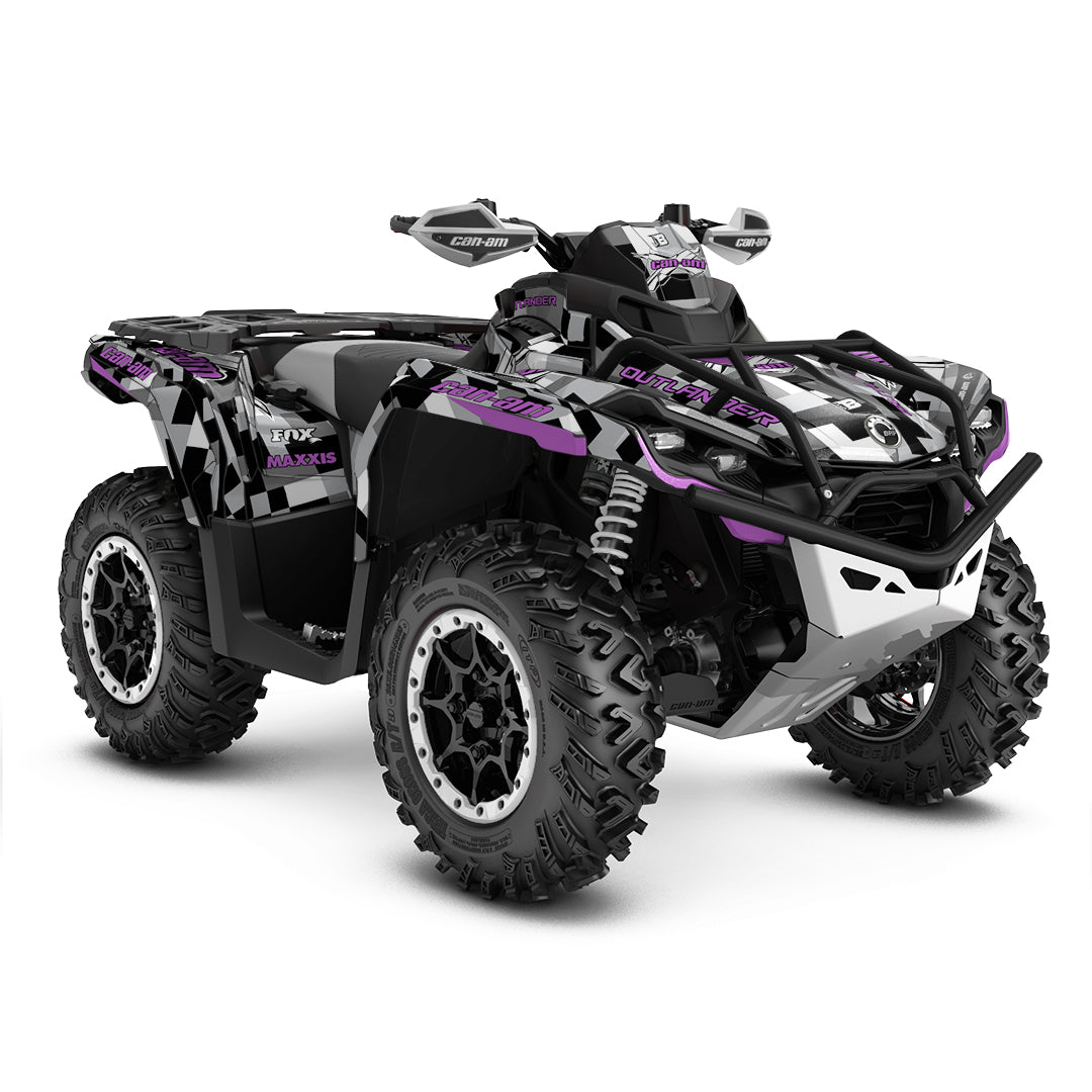 CAN-AM OUTLANDER G2 FULL GRAPHICS KIT "CAMO V2 PURPLE" DESIGN