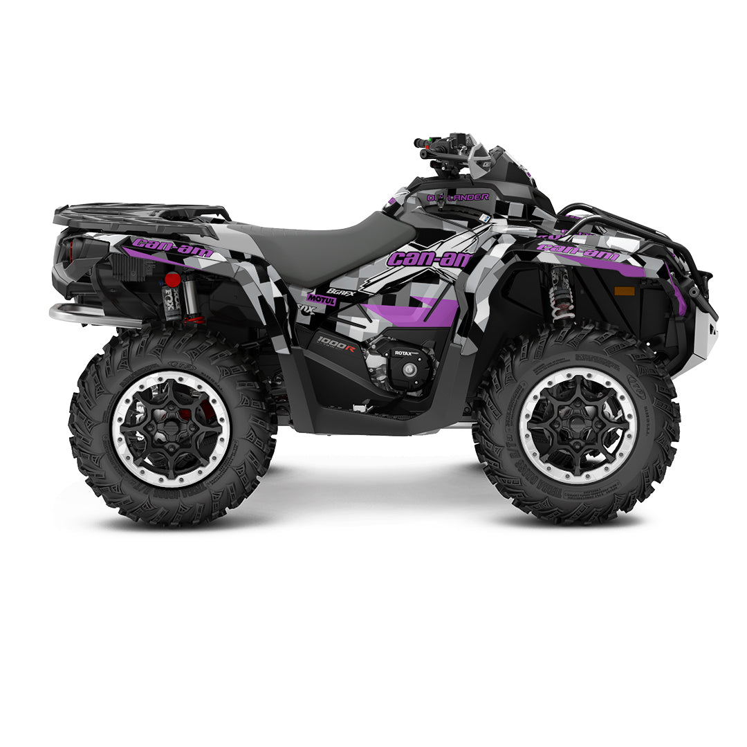 CAN-AM OUTLANDER G2 FULL GRAPHICS KIT "CAMO V2 PURPLE" DESIGN