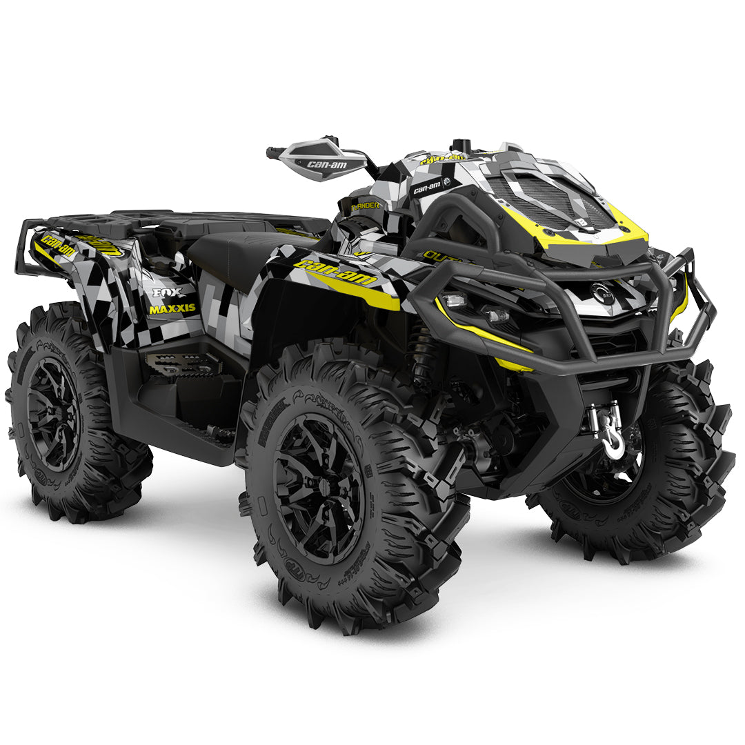 CAN-AM OUTLANDER G2 FULL GRAPHICS KIT "CAMO V2 YELLOW" DESIGN