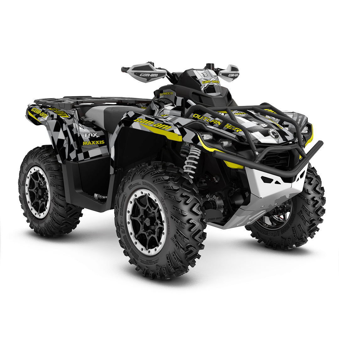 CAN-AM OUTLANDER G2 FULL GRAPHICS KIT "CAMO V2 YELLOW" DESIGN