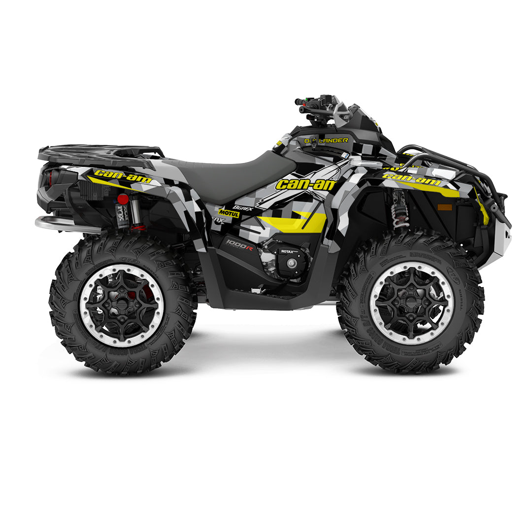 CAN-AM OUTLANDER G2 FULL GRAPHICS KIT "CAMO V2 YELLOW" DESIGN