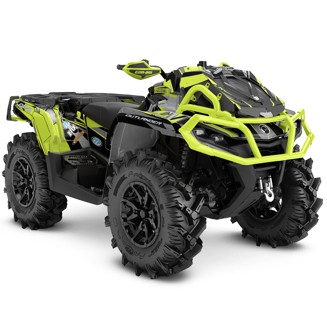 CAN-AM OUTLANDER G2 FULL GRAPHICS KIT "PURE LIME" DESIGN