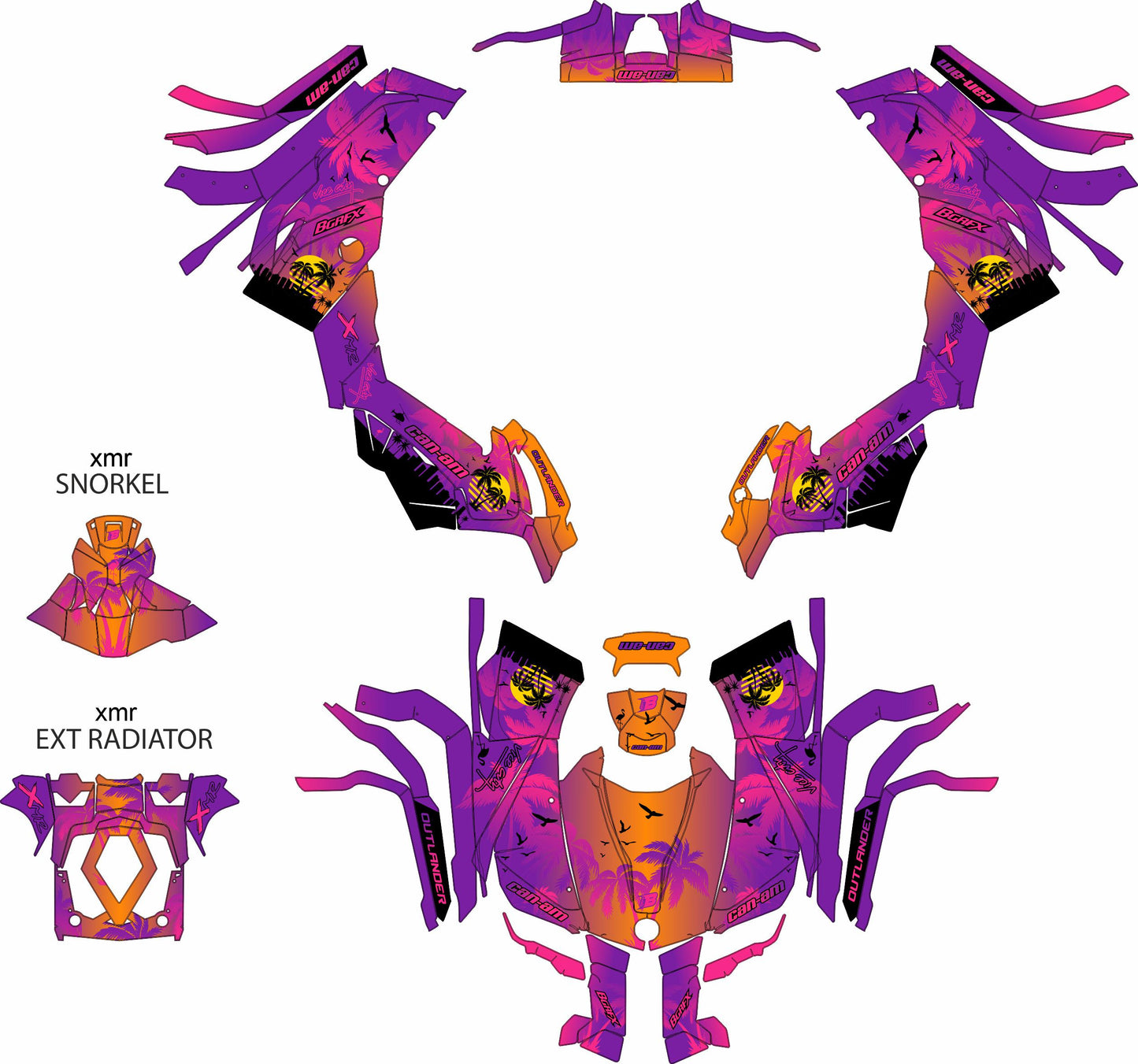 CAN-AM OUTLANDER G2 FULL GRAPHICS KIT "VICE CITY" DESIGN