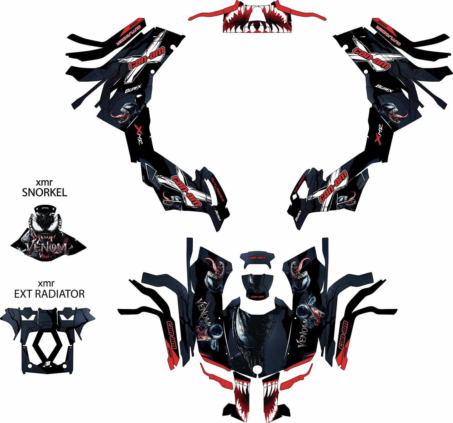 CAN-AM OUTLANDER G2 FULL GRAPHICS KIT "VENOMED" DESIGN
