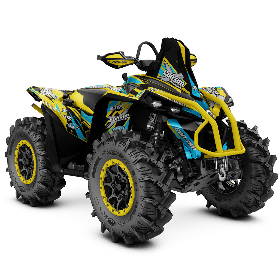 CAN-AM RENEGADE G1 G2 FULL GRAPHICS KIT "PURE YELLOW" DESIGN