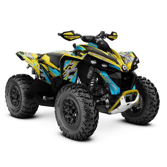 CAN-AM RENEGADE G1 G2 FULL GRAPHICS KIT "PURE YELLOW" DESIGN