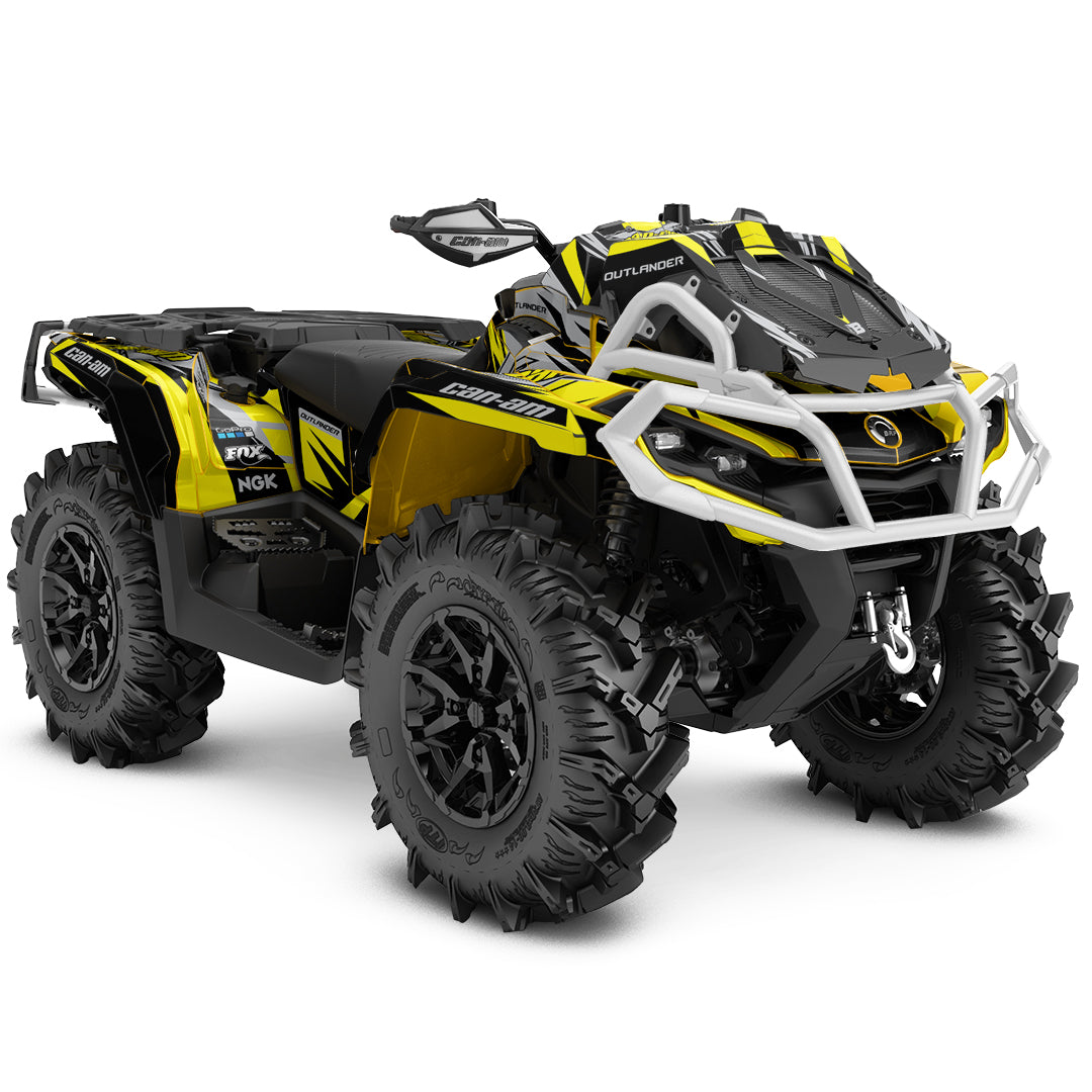 CAN-AM OUTLANDER G2 FULL GRAPHICS KIT "ACTION YELLOW" DESIGN