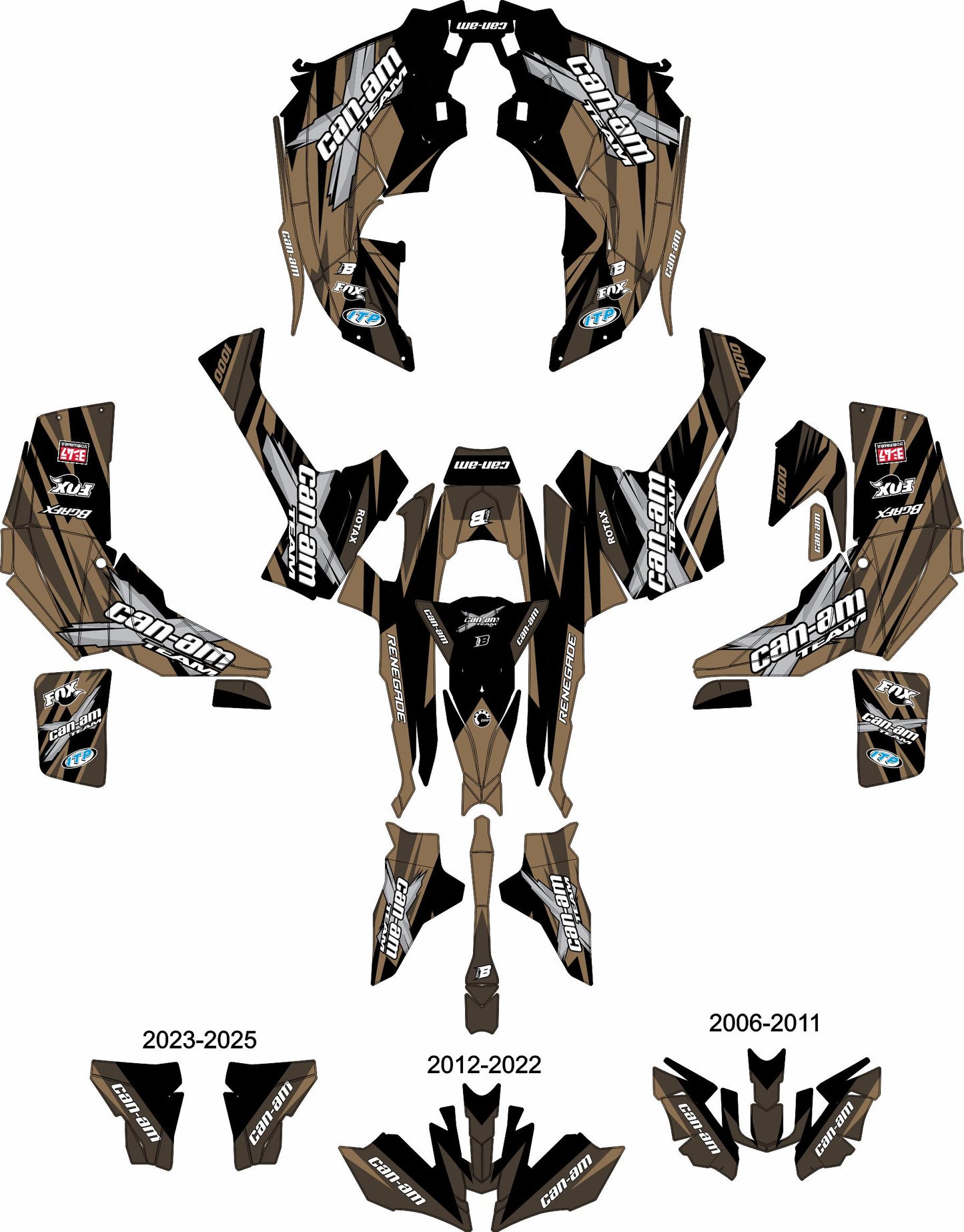 CAN-AM RENEGADE G1 G2 FULL GRAPHICS KIT "PURE MUD" DESIGN