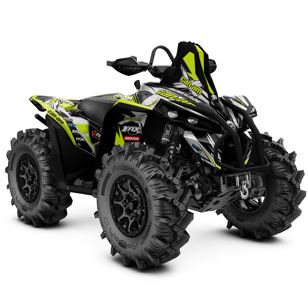 CAN-AM RENEGADE G1 G2 FULL GRAPHICS KIT "ACTION LIME" DESIGN