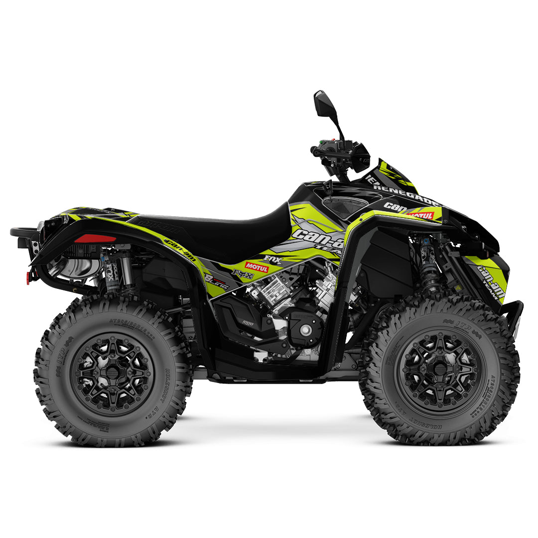 CAN-AM RENEGADE G1 G2 FULL GRAPHICS KIT "ATTACK LIME GREEN" DESIGN