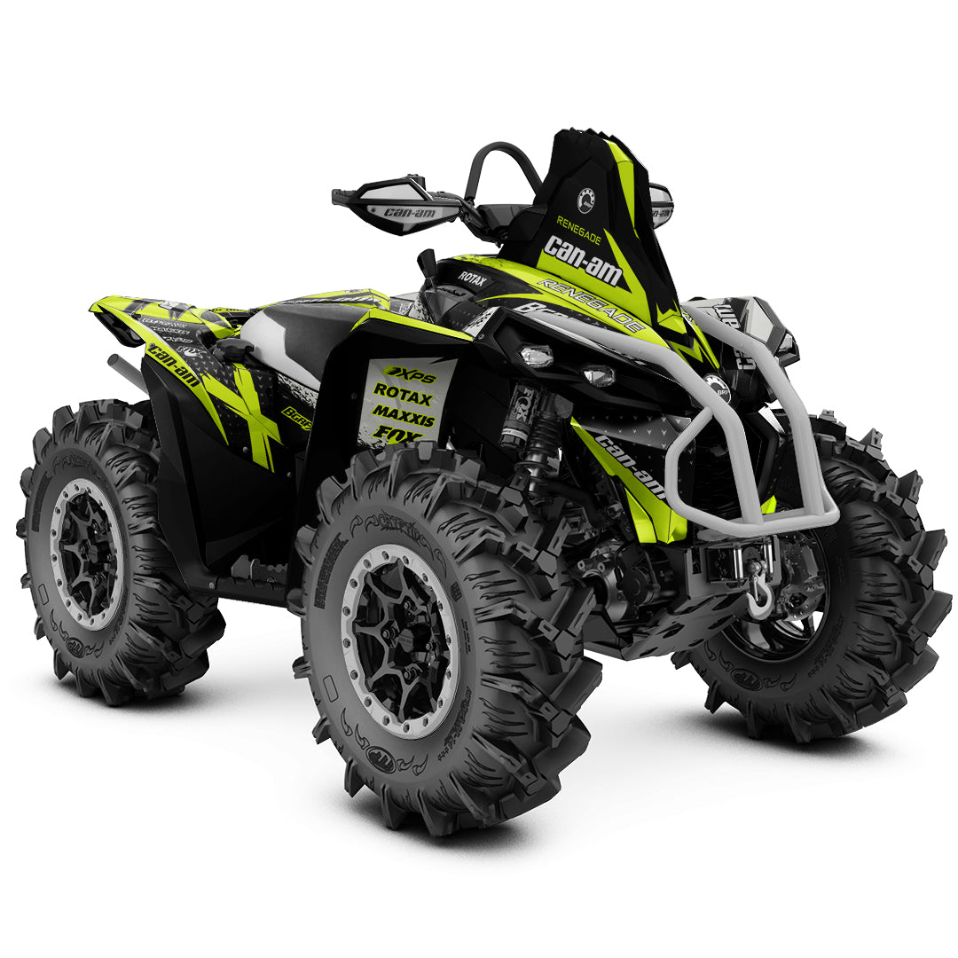 CAN-AM RENEGADE G1 G2 FULL GRAPHICS KIT "RAZOR LIME GREEN" DESIGN