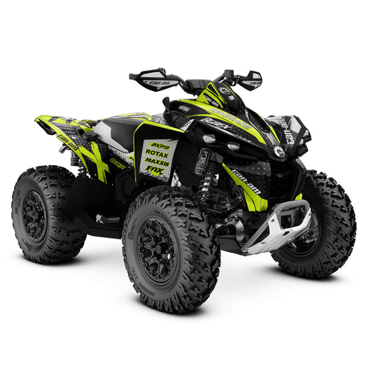 CAN-AM RENEGADE G1 G2 FULL GRAPHICS KIT "RAZOR LIME GREEN" DESIGN