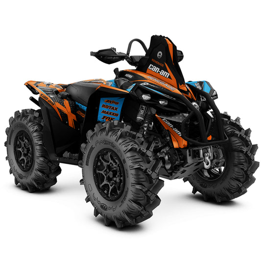 CAN-AM RENEGADE G1 G2 FULL GRAPHICS KIT "RAZOR ORANGE" DESIGN