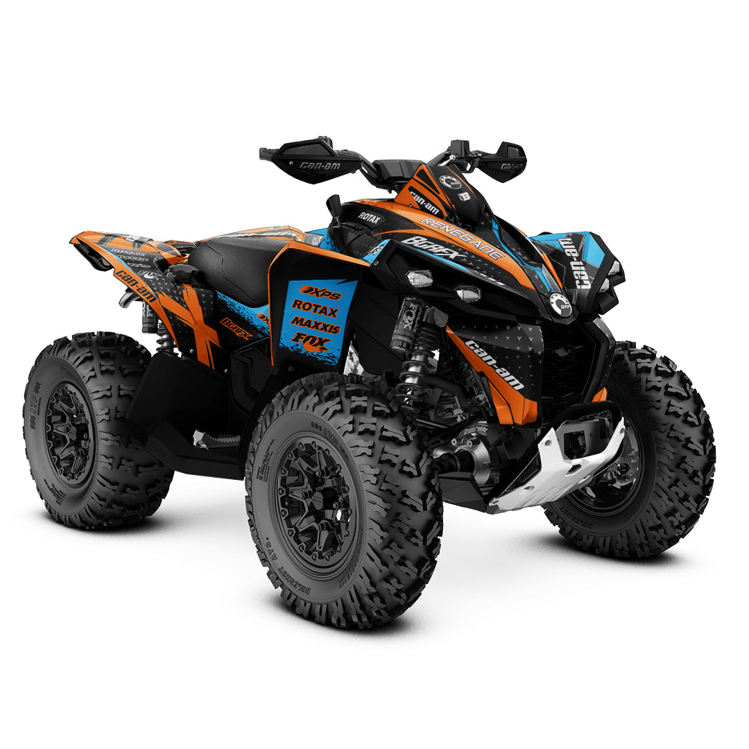 CAN-AM RENEGADE G1 G2 FULL GRAPHICS KIT "RAZOR ORANGE" DESIGN