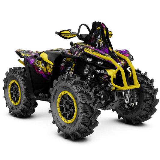 CAN-AM RENEGADE G1 G2 FULL GRAPHICS KIT "JOKER YELLOW" DESIGN