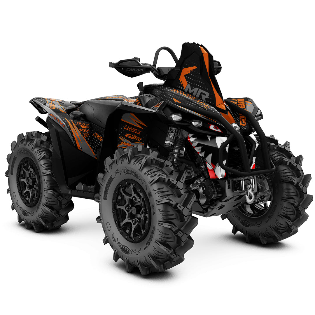 CAN-AM RENEGADE G1 G2 FULL GRAPHICS KIT "MEGA ORANGE" DESIGN