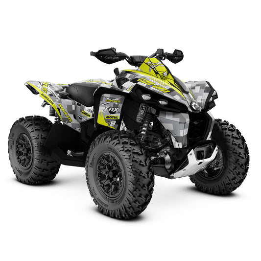 CAN-AM RENEGADE G1 G2 FULL GRAPHICS KIT "CAMO V2 LIME" DESIGN