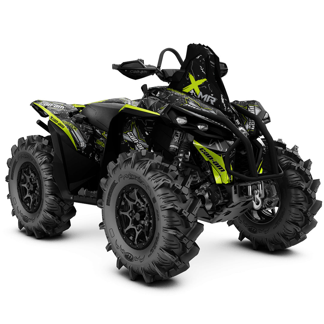 CAN-AM RENEGADE G1 G2 FULL GRAPHICS KIT "RAW LIME GREEN" DESIGN