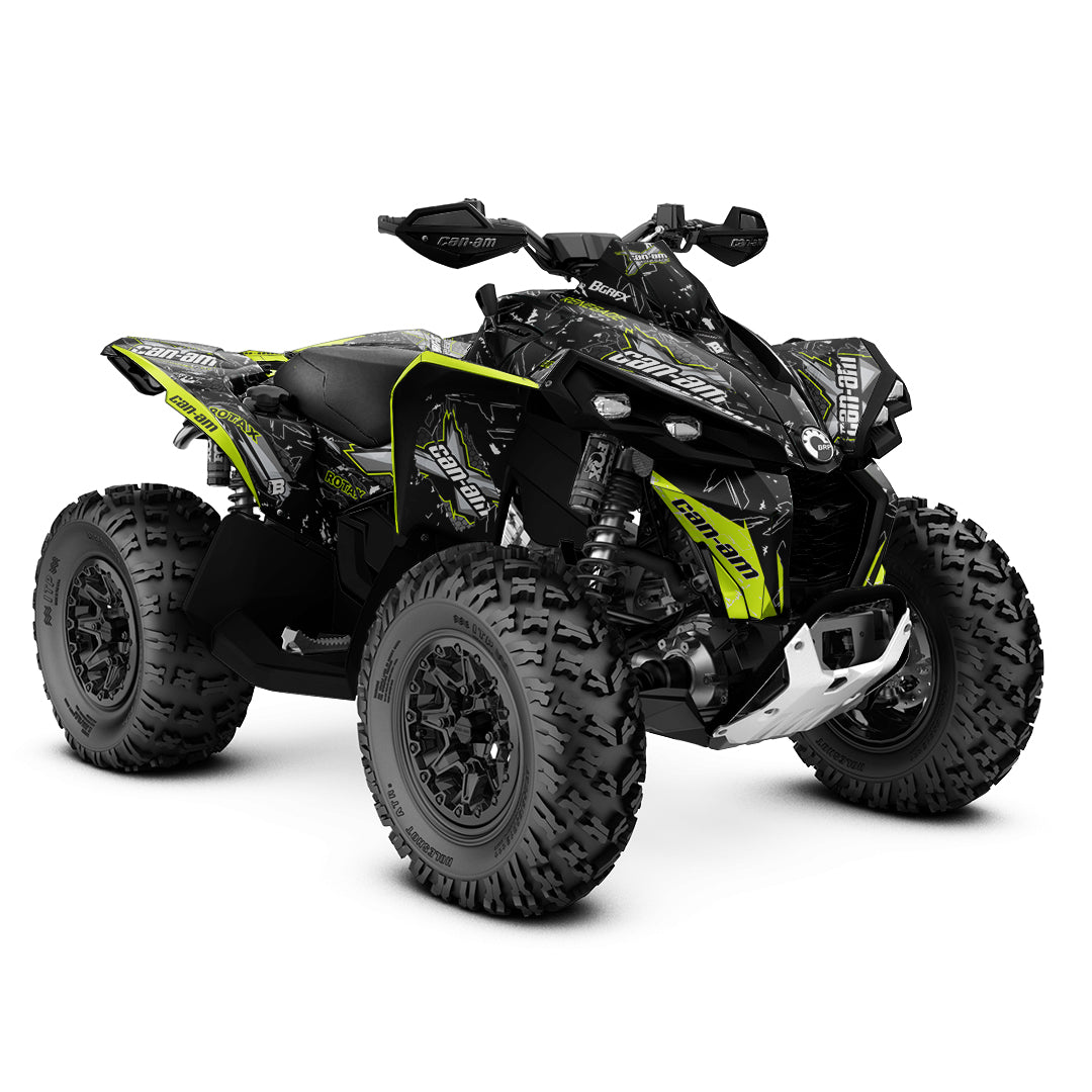 CAN-AM RENEGADE G1 G2 FULL GRAPHICS KIT "RAW LIME GREEN" DESIGN