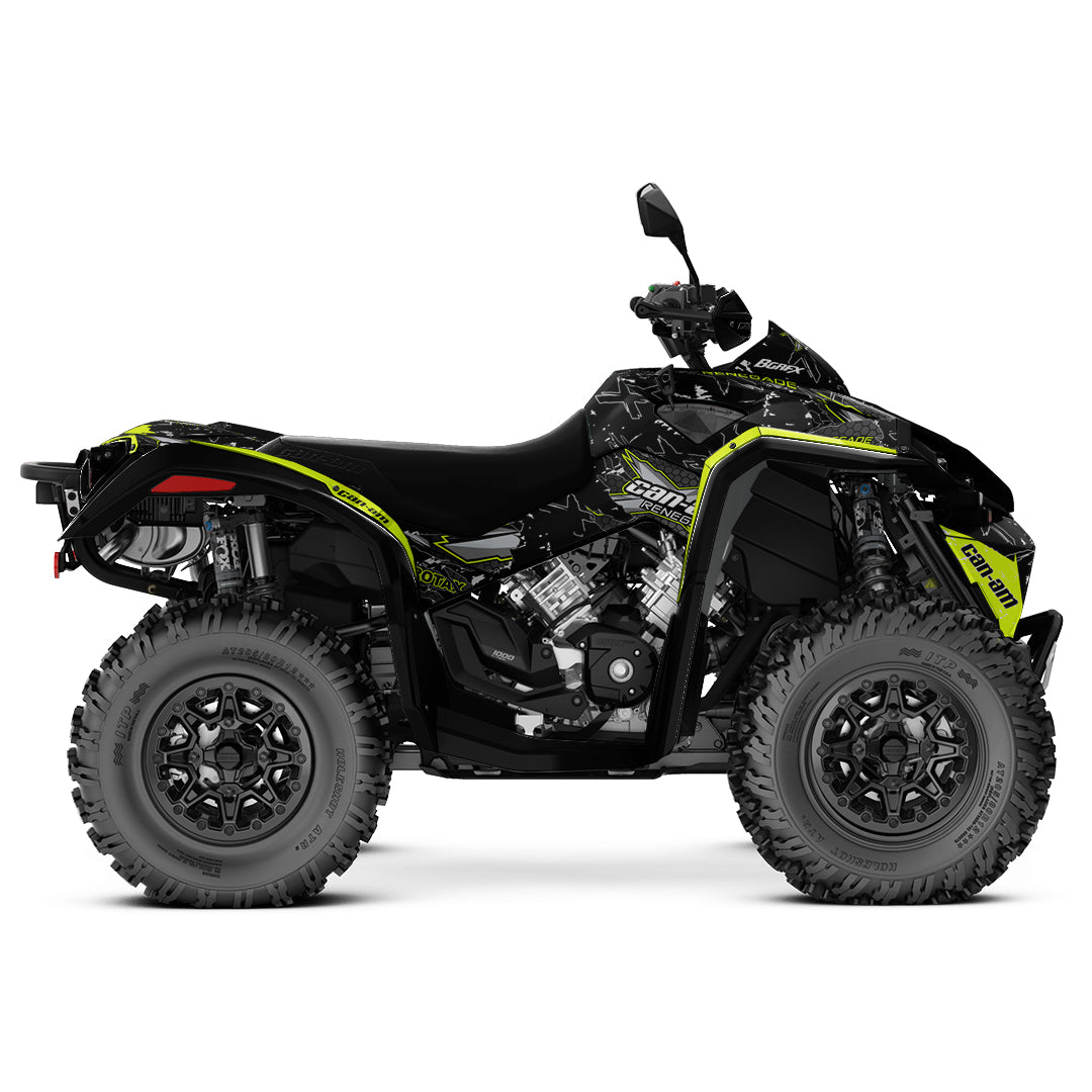 CAN-AM RENEGADE G1 G2 FULL GRAPHICS KIT "RAW LIME GREEN" DESIGN
