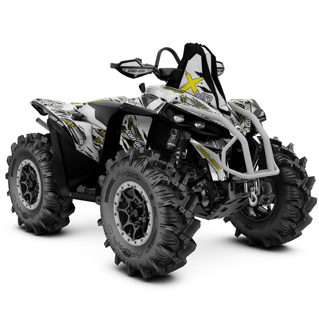 CAN-AM RENEGADE G1 G2 FULL GRAPHICS KIT "RAW WHITE" DESIGN