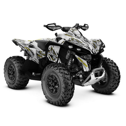 CAN-AM RENEGADE G1 G2 FULL GRAPHICS KIT "RAW WHITE" DESIGN
