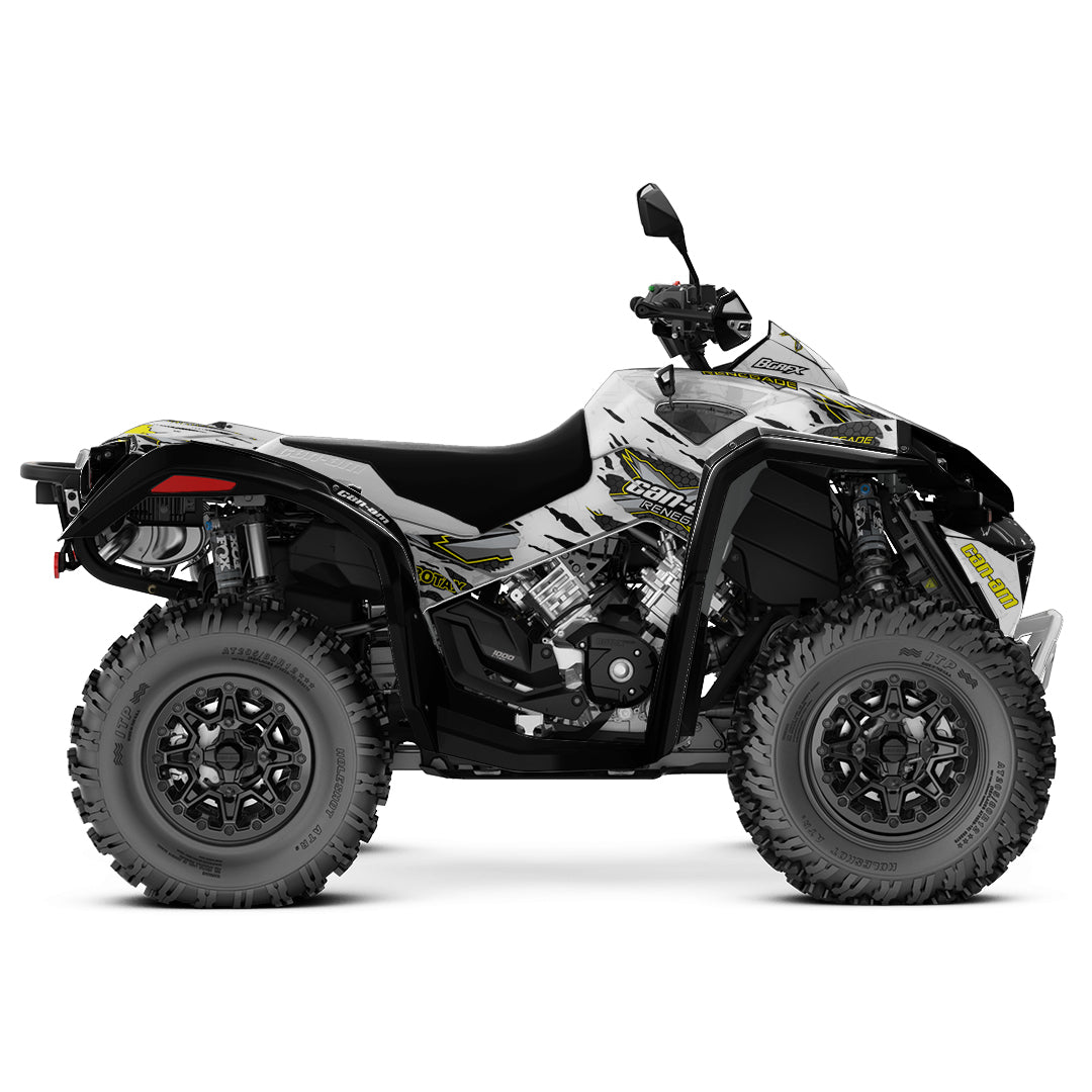 CAN-AM RENEGADE G1 G2 FULL GRAPHICS KIT "RAW WHITE" DESIGN