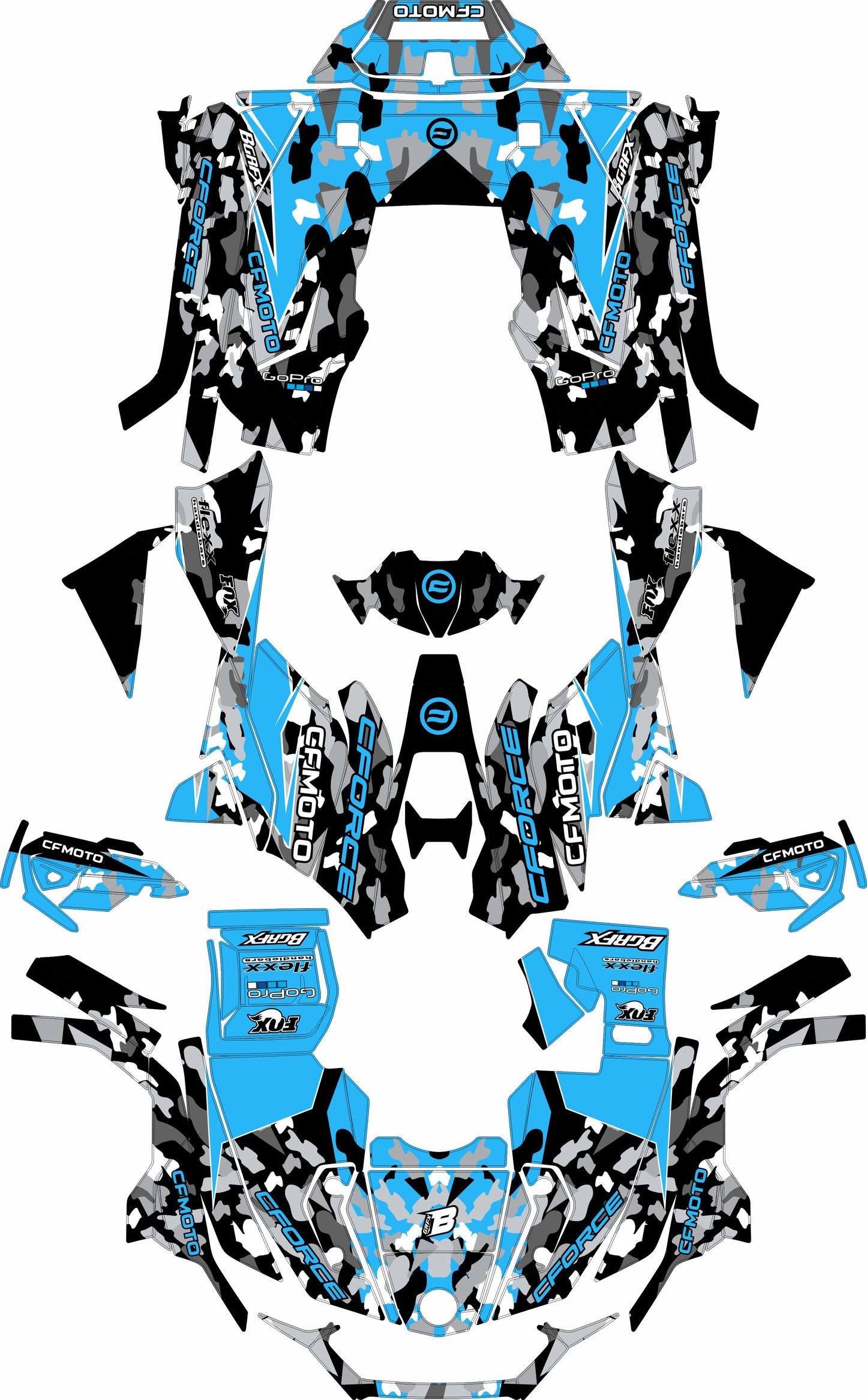 CFMOTO CFORCE 625 FULL GRAPHICS KIT ''CAMO BLUE'' DESIGN