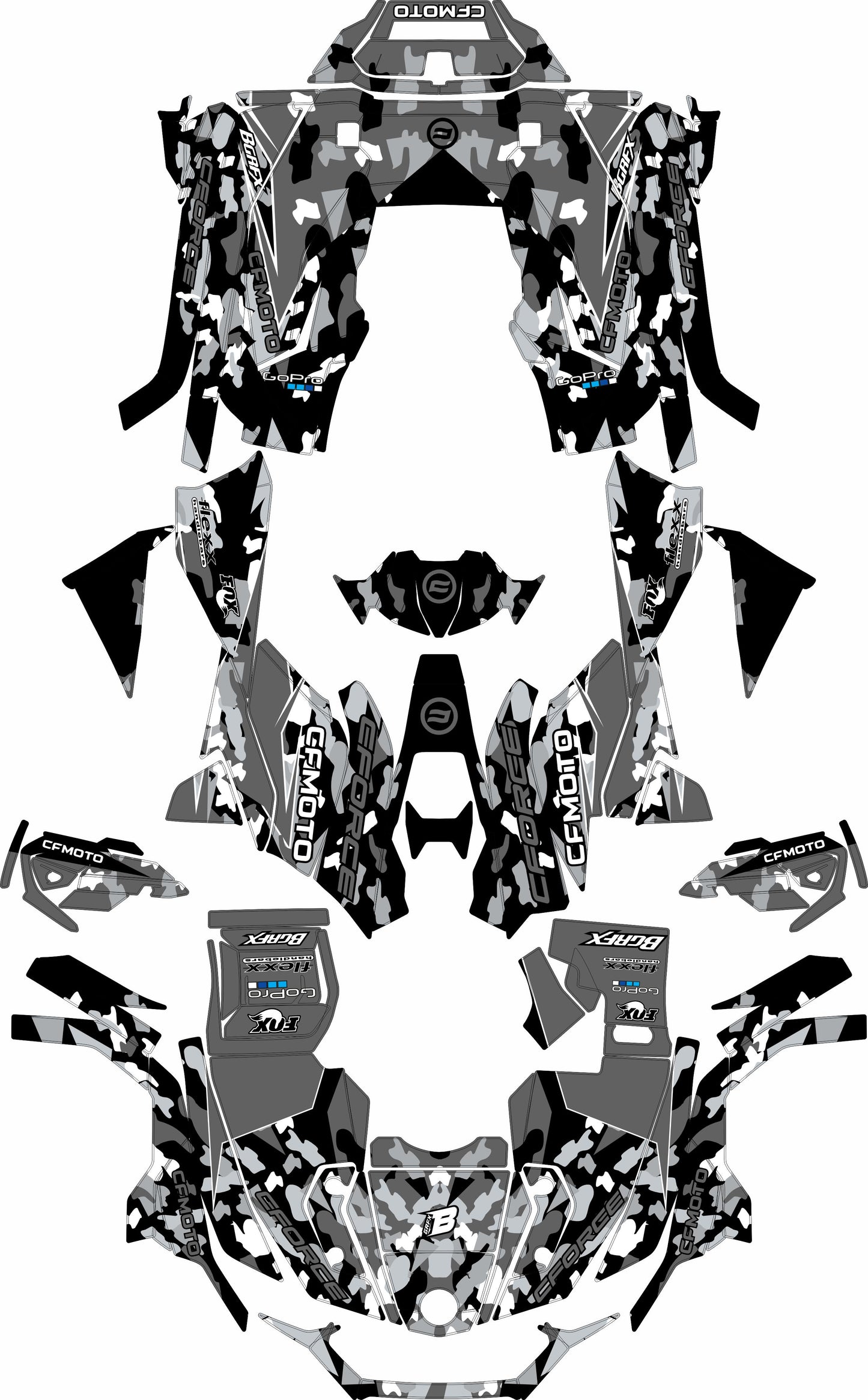 CFMOTO CFORCE 625 FULL GRAPHICS KIT ''CAMO GREY'' DESIGN