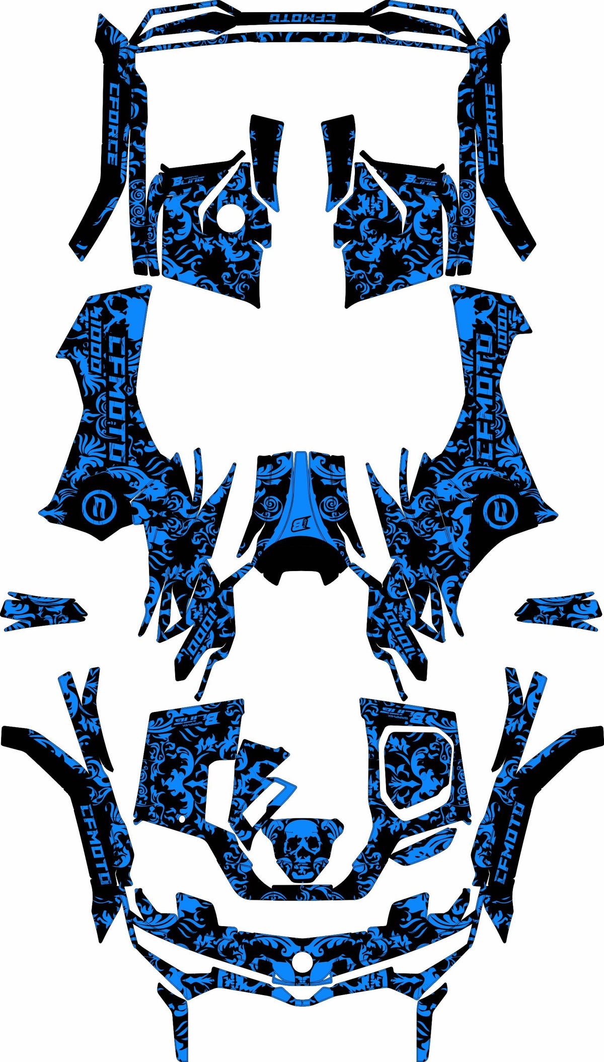 CFMOTO CFORCE G3 FULL GRAPHICS KIT ''FEAR BLUE'' DESIGN