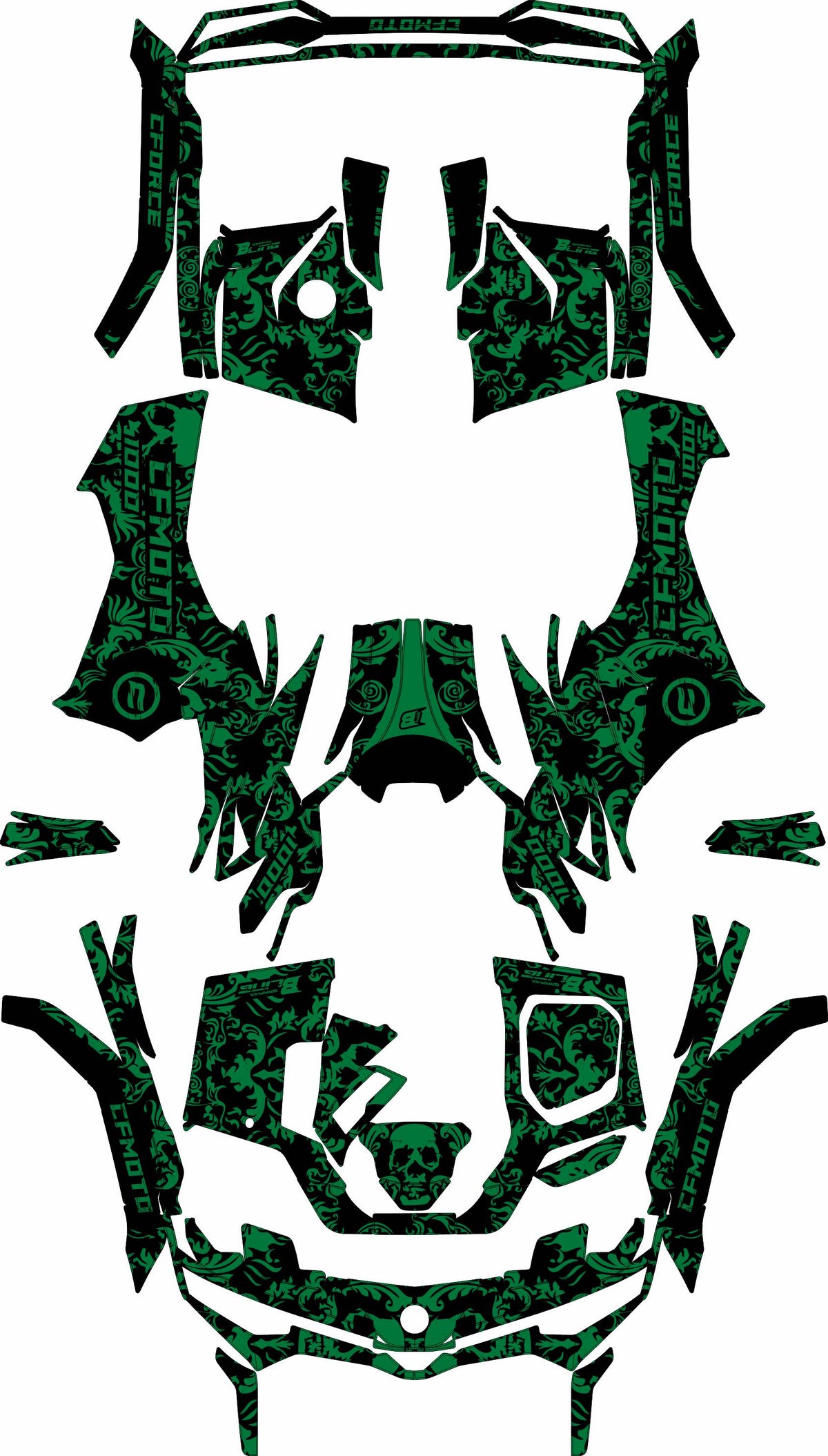 CFMOTO CFORCE G3 FULL GRAPHICS KIT ''FEAR GREEN'' DESIGN