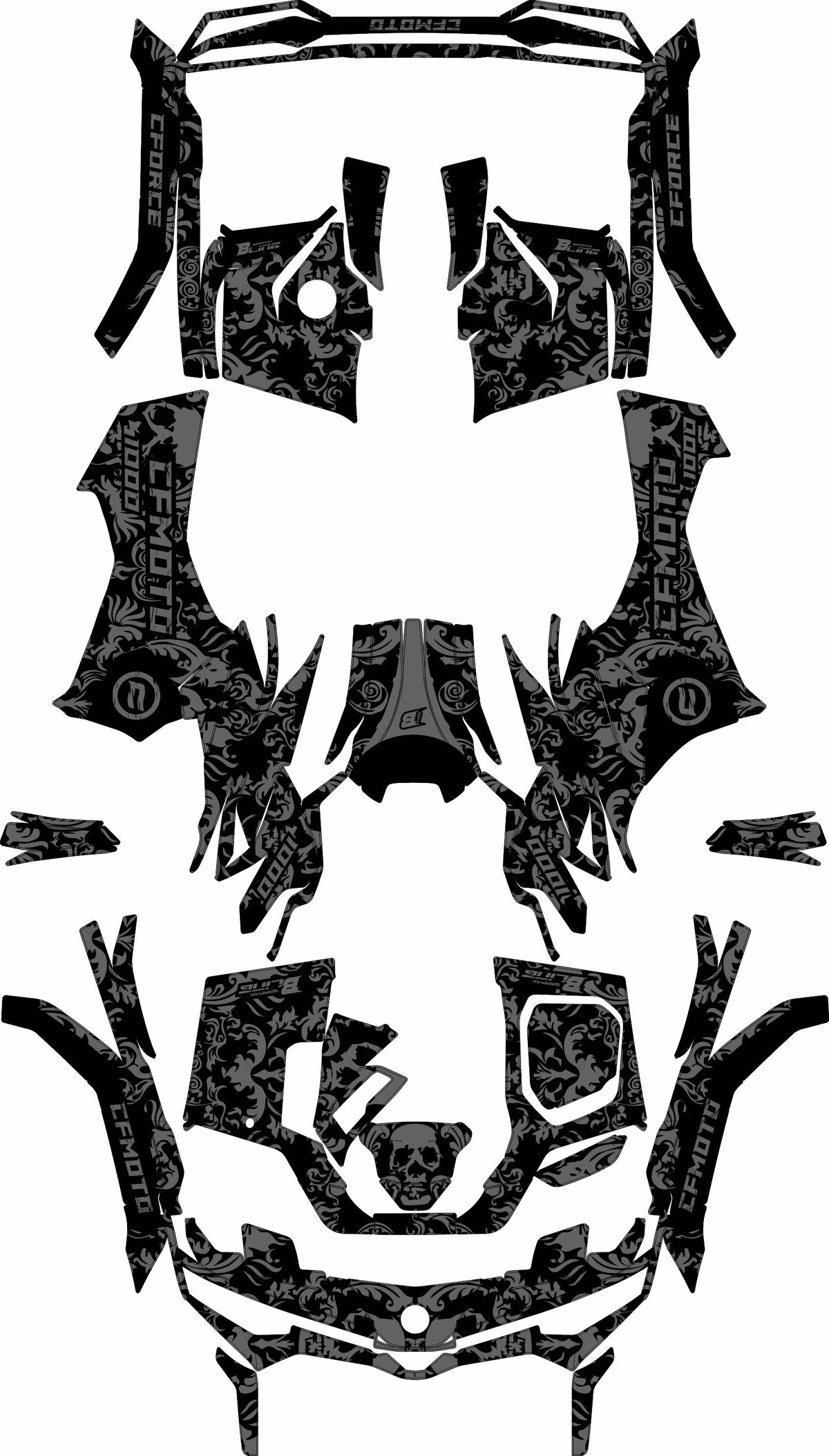 CFMOTO CFORCE G3 FULL GRAPHICS KIT ''FEAR GREY'' DESIGN