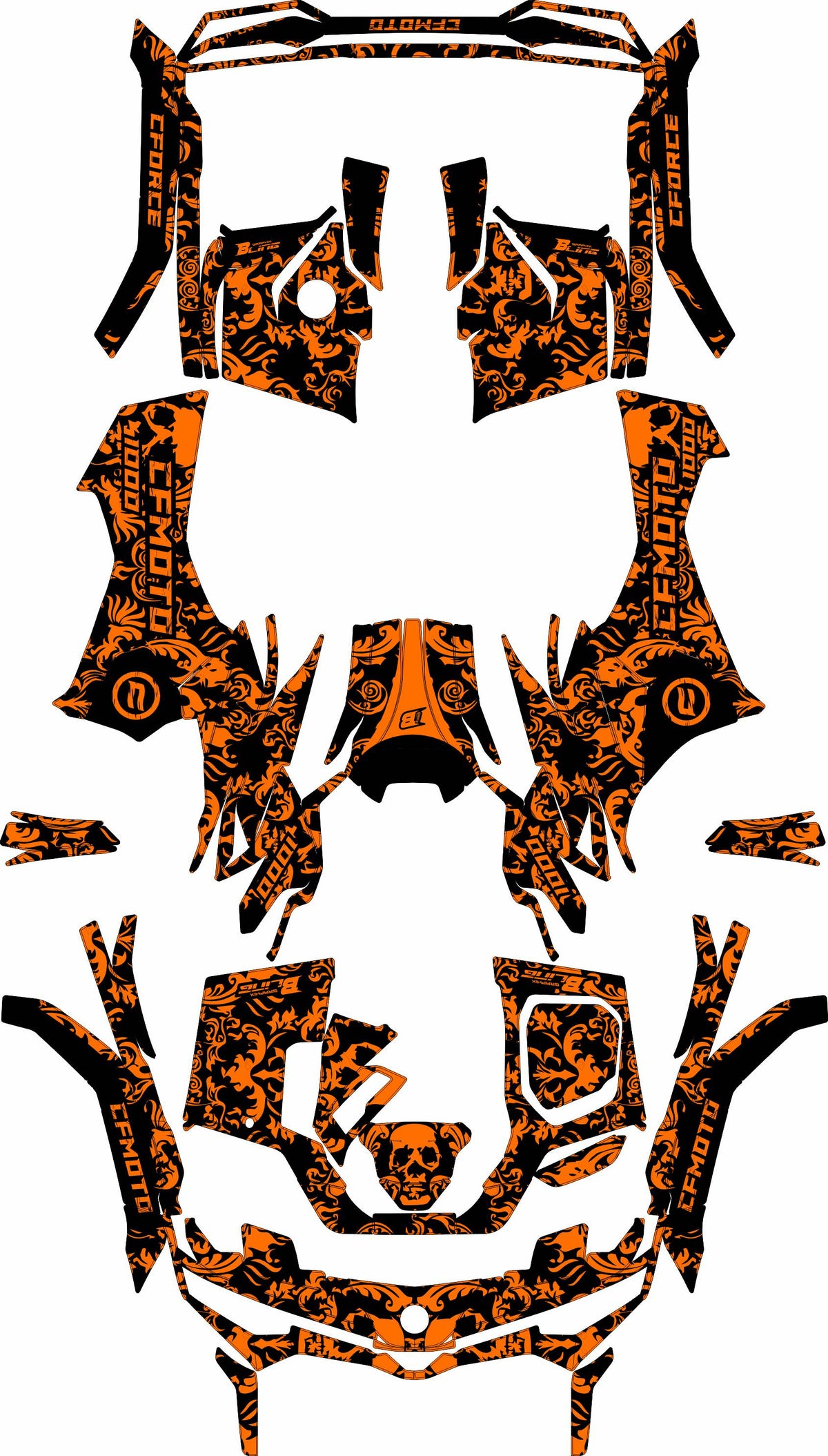 CFMOTO CFORCE G3 FULL GRAPHICS KIT ''FEAR ORANGE'' DESIGN