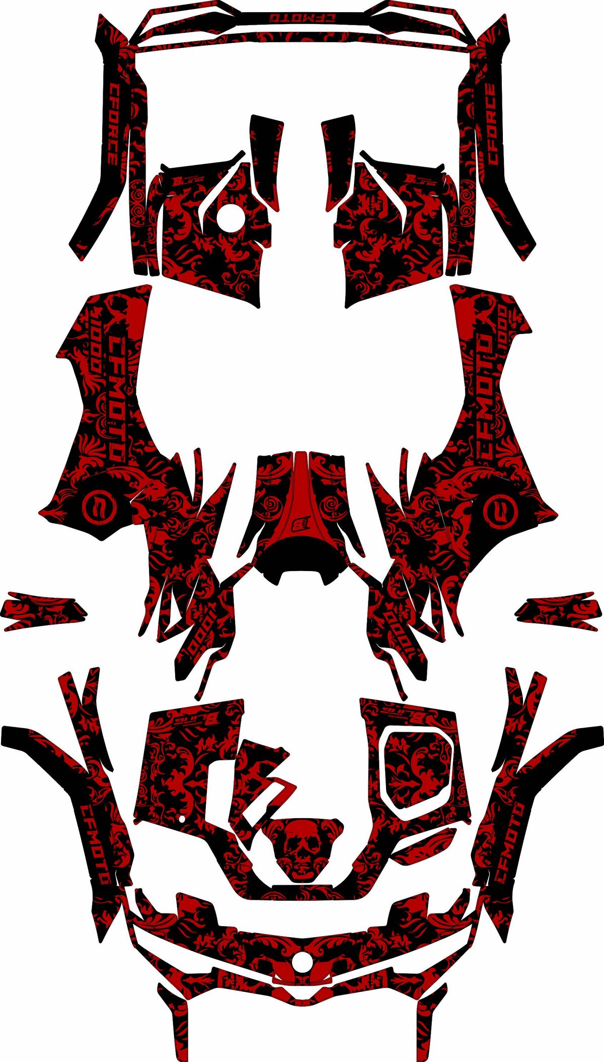 CFMOTO CFORCE G3 FULL GRAPHICS KIT ''FEAR RED'' DESIGN