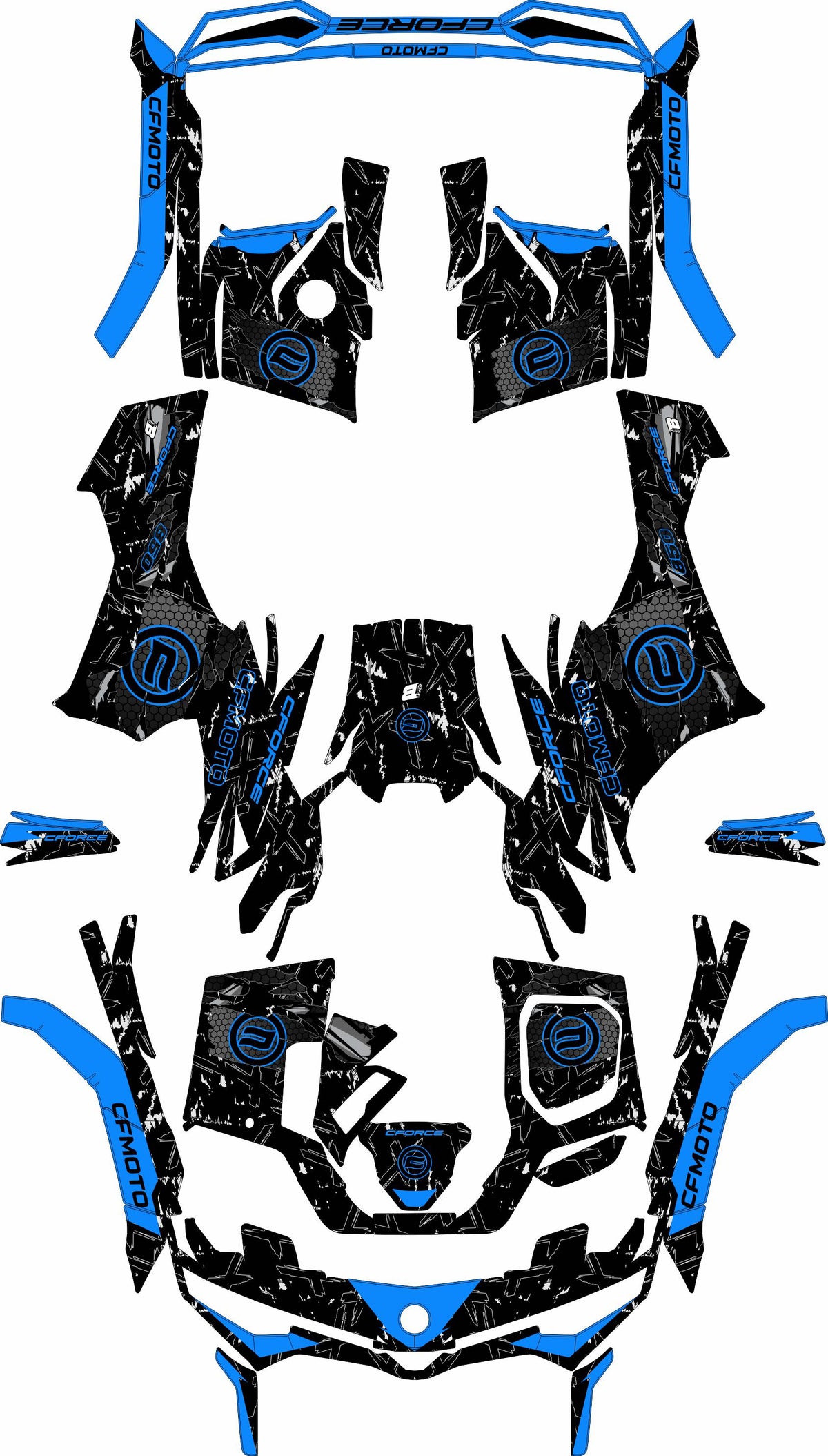 CFMOTO CFORCE G3 FULL GRAPHICS KIT ''RAW BLUE'' DESIGN