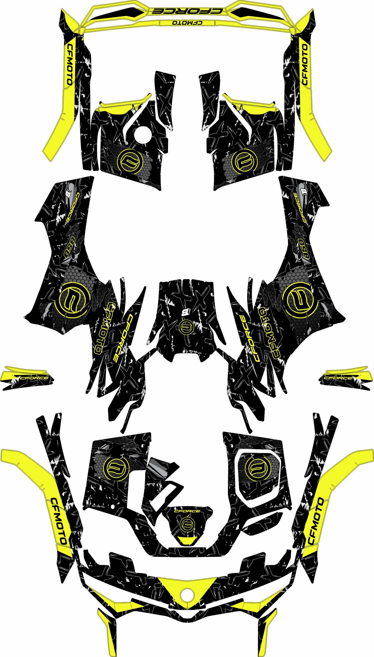 CFMOTO CFORCE G3 FULL GRAPHICS KIT ''RAW LIME'' DESIGN