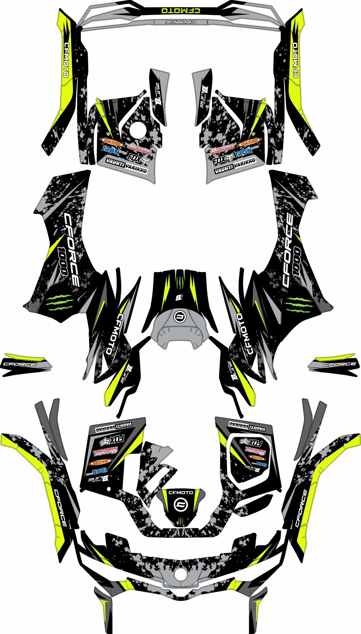 CFMOTO CFORCE G3 FULL GRAPHICS KIT ''SPLASHED GREY'' DESIGN