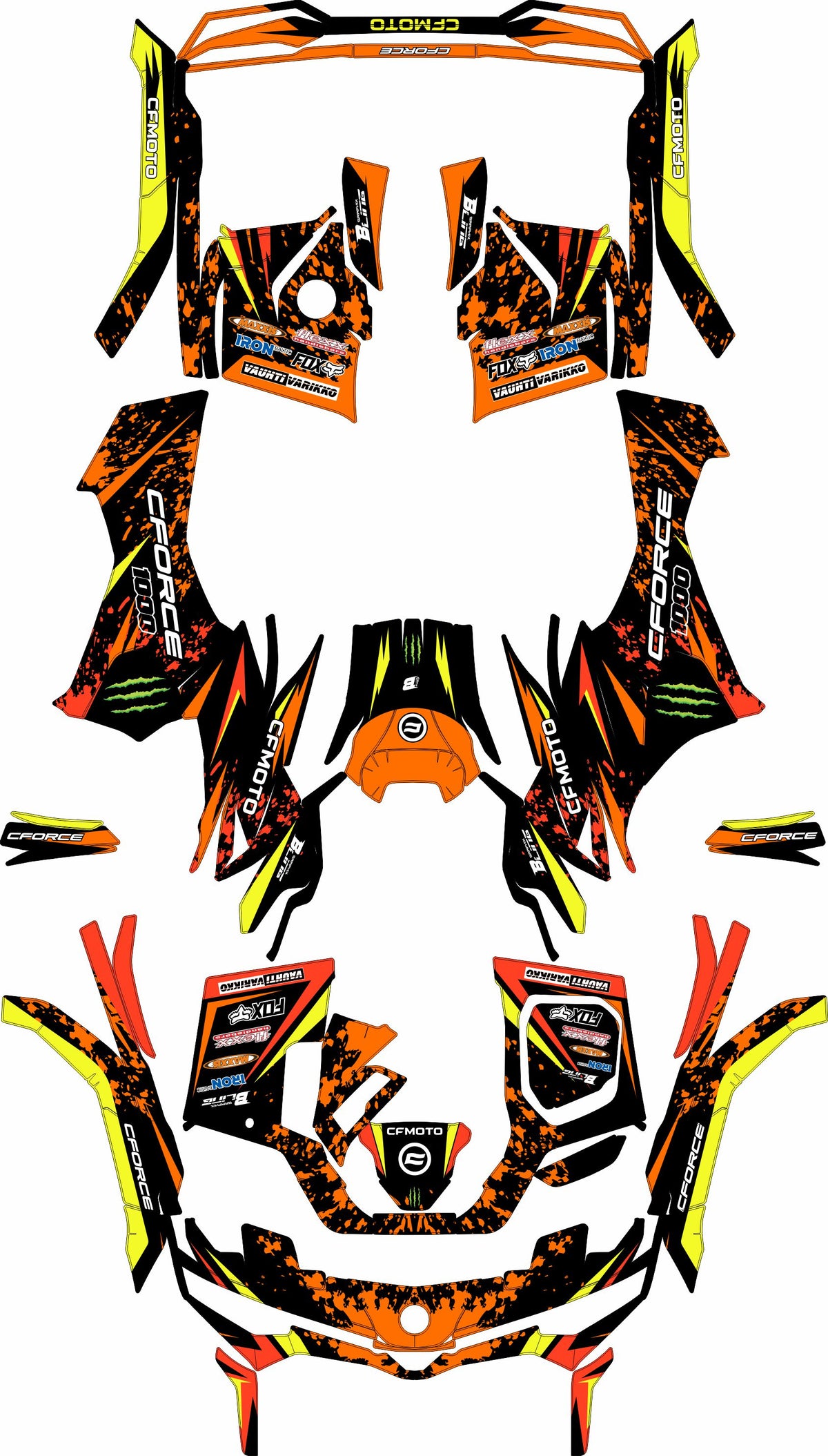 CFMOTO CFORCE G3 FULL GRAPHICS KIT ''SPLASHED ORANGE'' DESIGN