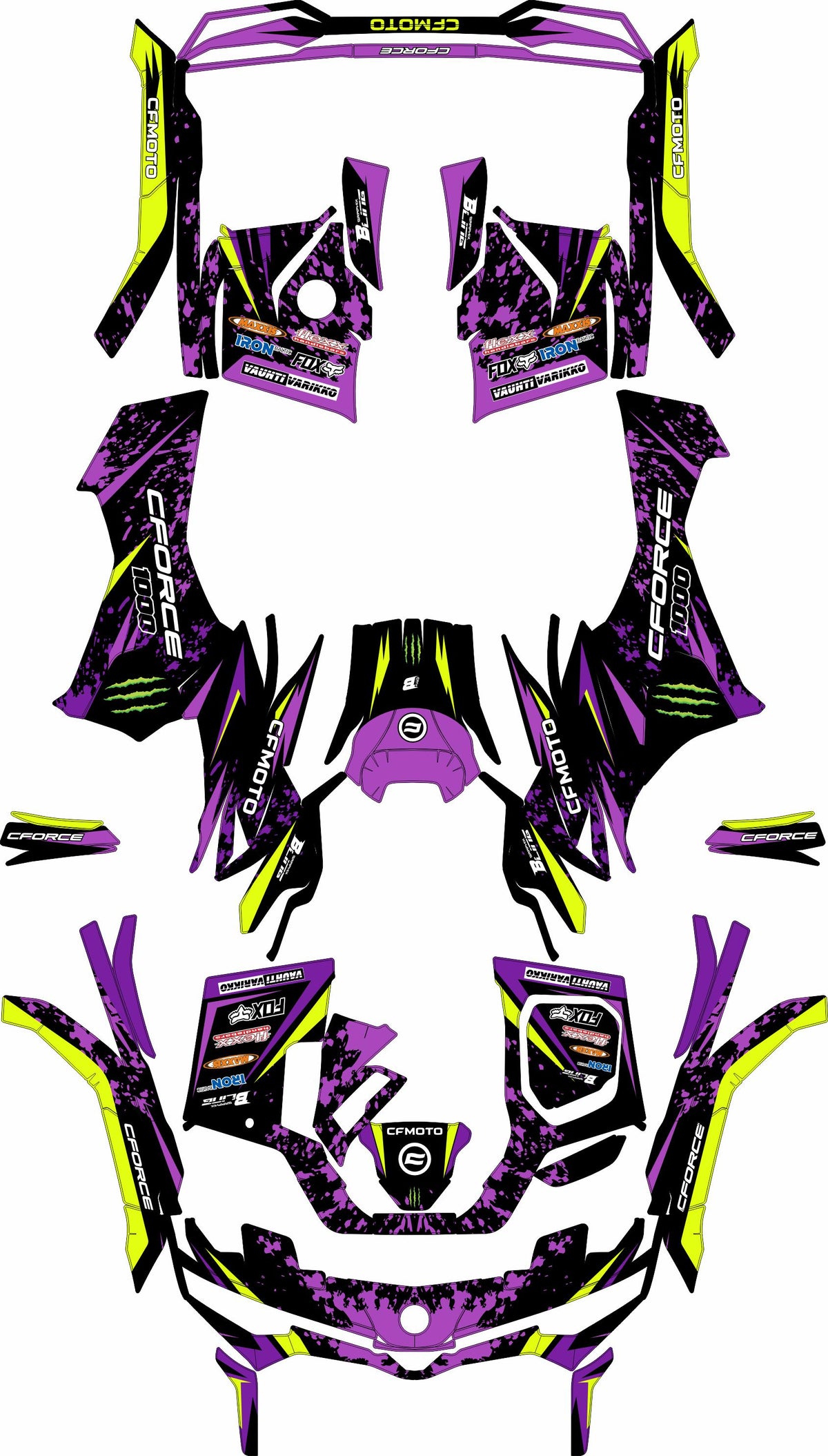 CFMOTO CFORCE G3 FULL GRAPHICS KIT ''SPLASHED PURPLE'' DESIGN