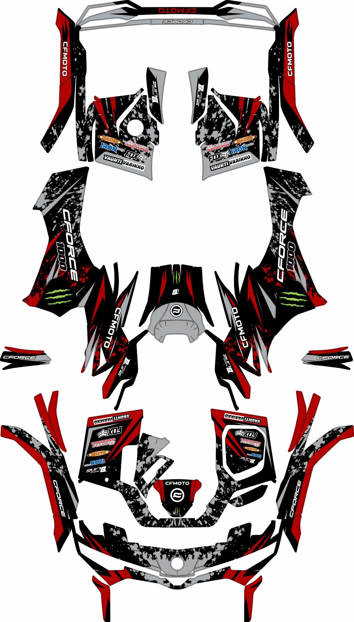 CFMOTO CFORCE G3 FULL GRAPHICS KIT ''SPLASHED RED'' DESIGN