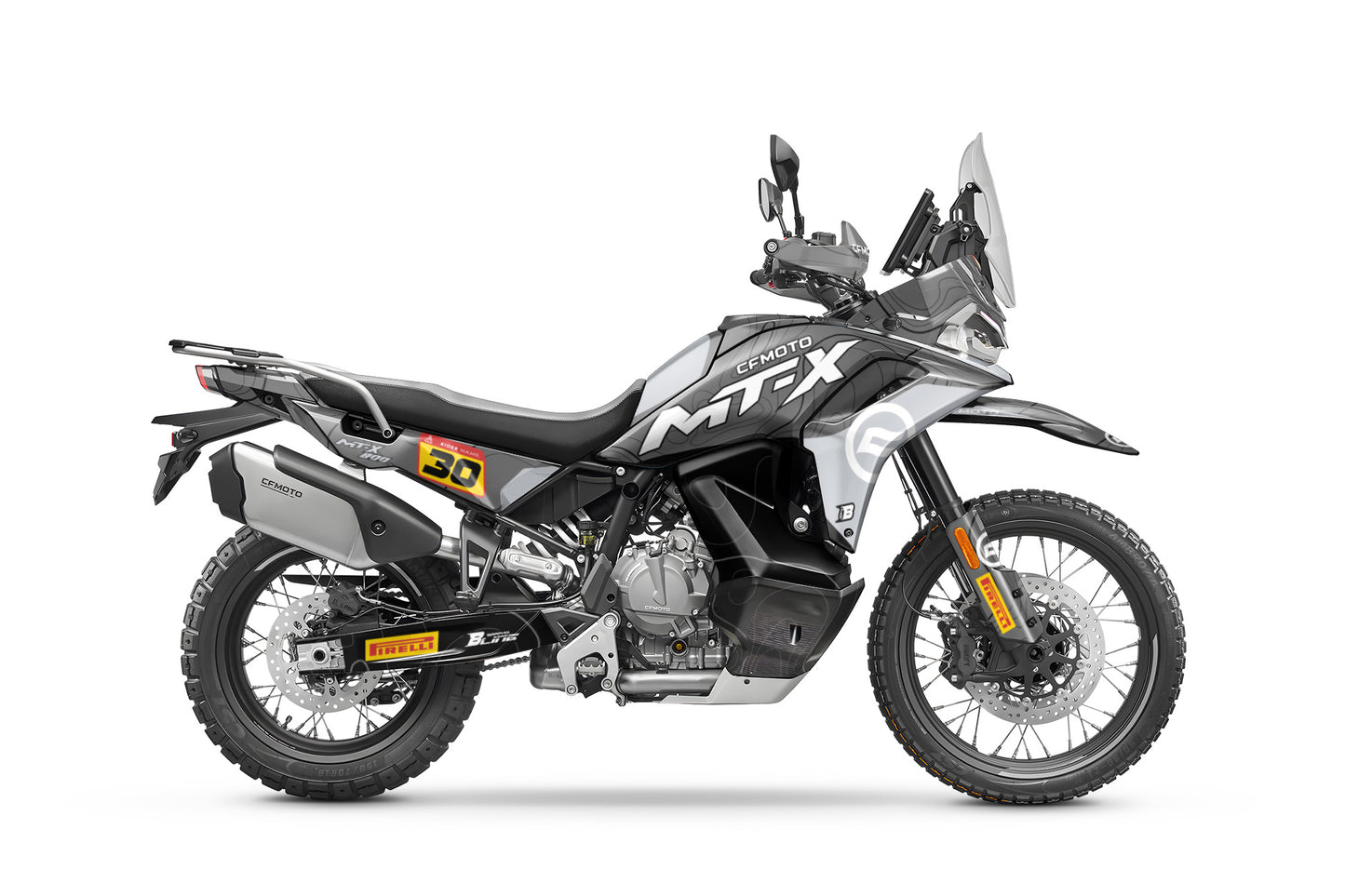 CF MOTO MT-X 800-1000 FULL GRAPHICS KIT ''TOPOGRAPH GREY'' DESIGN