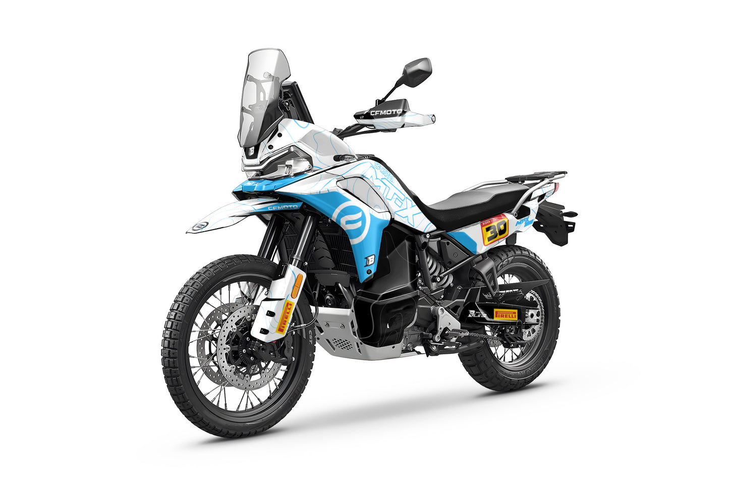CF MOTO MT-X 800-1000 FULL GRAPHICS KIT ''TOPOGRAPH WHITE'' DESIGN