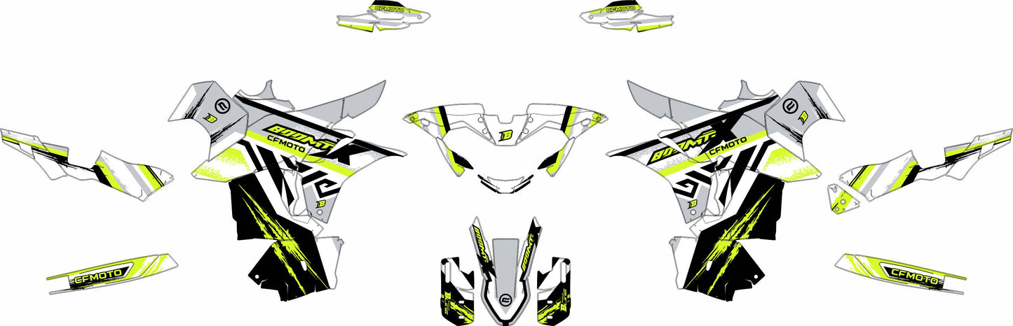 CF MOTO MT-X 800-1000 FULL GRAPHICS KIT ''TRANCED WHITE'' DESIGN