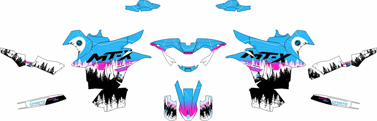 CF MOTO MT-X 800-1000 FULL GRAPHICS KIT ''ADVENTURE BLUE'' DESIGN