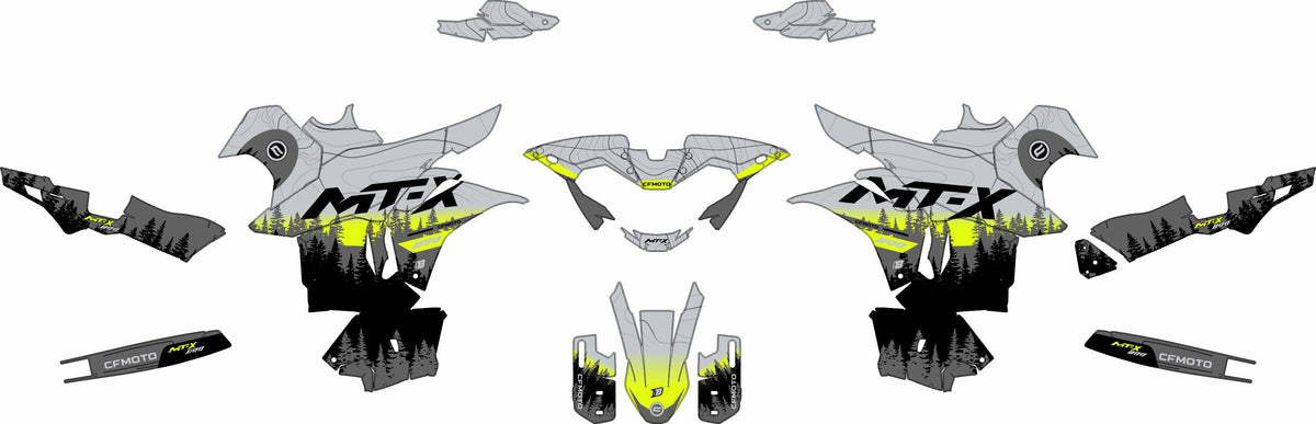 CF MOTO MT-X 800-1000 FULL GRAPHICS KIT ''ADVENTURE GREY'' DESIGN